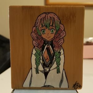 Demon Slayer Mitsuri Kanroji Hand Painted Mini Woodblock.